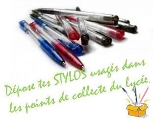 Collecte des stylos usagés