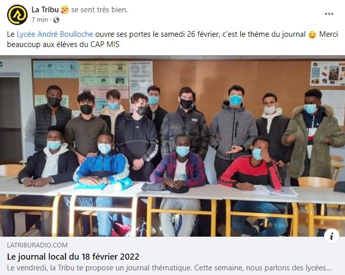 La radio La Tribu parle de notre lycée