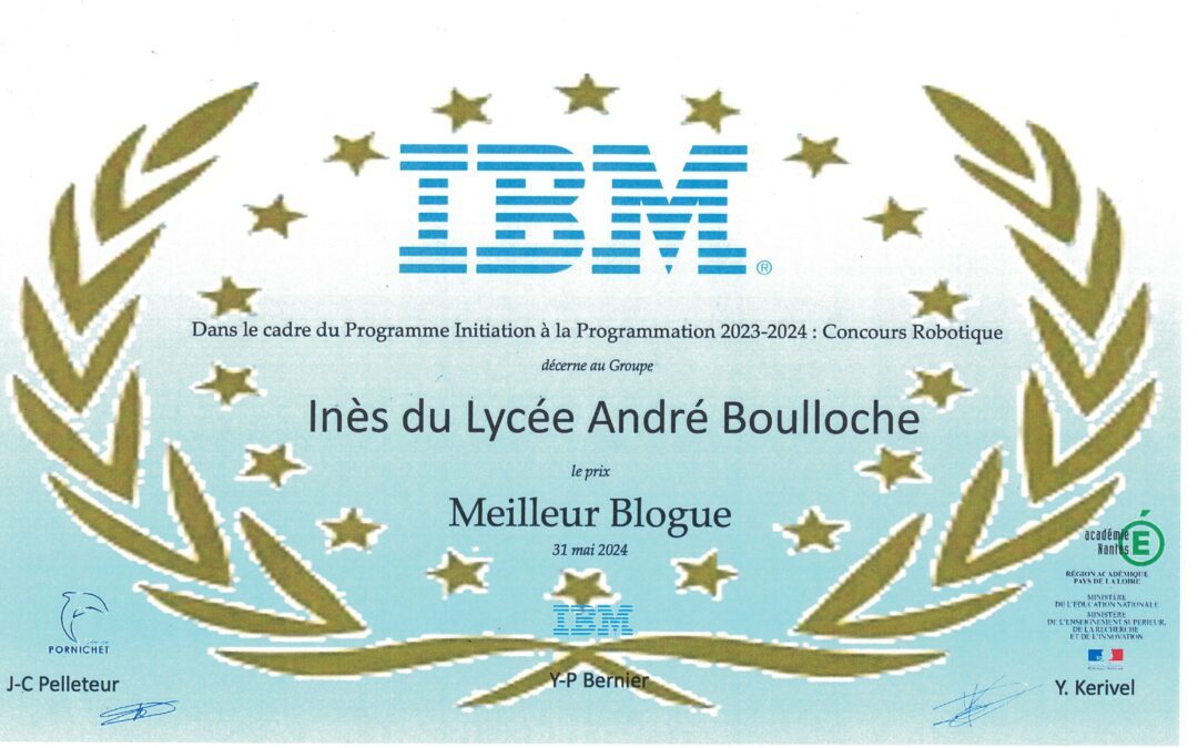 Quand nos 3Prépa-Métiers décrochent un prix au concours robotique IBM